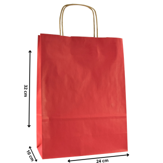 Torby papierowe bordo 24x10x32 cm / 1 szt / TORBA a4 na zakupy TOREBKI do sklepu
