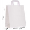 Torby papierowe EKO BIAŁE 26x14x30cm / 50 szt / TORBA a4 szerokie dno na zakupy TOREBKI do sklepu