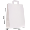 Torby papierowe EKO BIAŁE 32x16x43cm / 25 szt / TORBA DUŻA na zakupy TOREBKI do sklepu pojemne