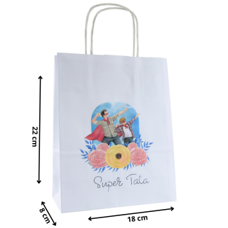 Torba papierowa z nadrukiem  super tata peleryna