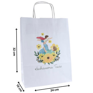 Torba papierowa z nadrukiem A4 super tata samolot