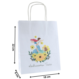 Torba papierowa z nadrukiem super tata samolot