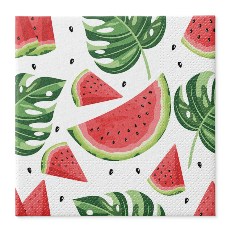 Serwetki papierowe Tasty Watermelons z BIBUŁY 3 warstwowe 33x33cm pakiet 20 sztuk
