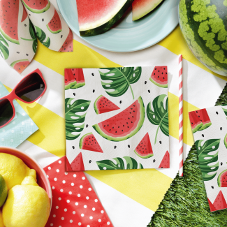 Serwetki papierowe Tasty Watermelons z BIBUŁY 3 warstwowe 33x33cm pakiet 20 sztuk