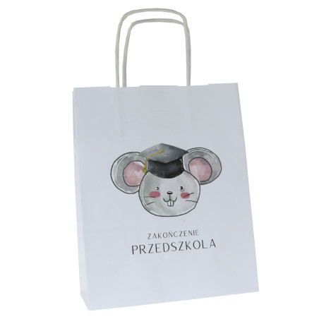 Torba papierowa z nadrukiem na zakończenie przedszkola MYSZKA