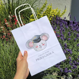 Torba papierowa z nadrukiem na zakończenie przedszkola MYSZKA