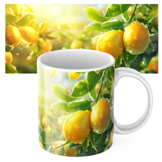 Kubek z nadrukiem ceramiczny CYTRYNKI 2 na gałązce