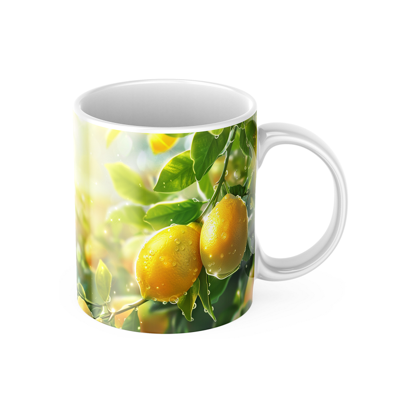 Kubek z nadrukiem ceramiczny CYTRYNKI 2 na gałązce