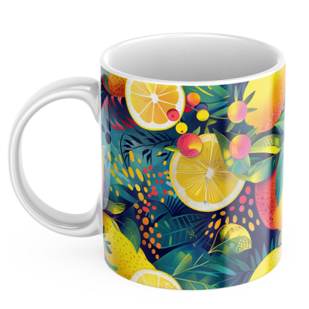 Kubek z nadrukiem ceramiczny CYTRYNKI w dżungli