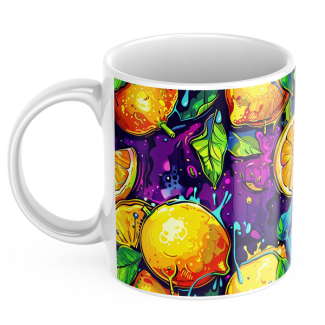 Kubek z nadrukiem ceramiczny CYTRYNKI wyższy WYMIAR