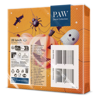 SERWETKI papierowe Funny Halloween z BIBUŁY 3 warstwowe 33x33cm pakiet 20szt na Halloween