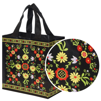 Torba mini FOLK 25x15x27cm – wytrzymała torba na zakupy z ludowym folkowym wzorem