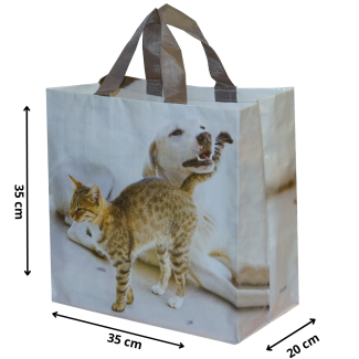 Torba Animals PIES I KOT 35x20x35cm torebka na zakupy materiałowa mocna
