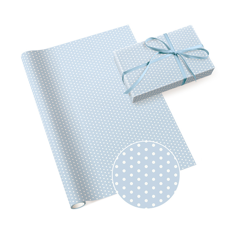 papier prezentowy KROPKI błękit x1 szt / papier ozdobny do pakowania prezentów