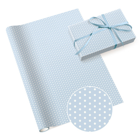 papier prezentowy KROPKI błękit x1 szt / papier ozdobny do pakowania prezentów