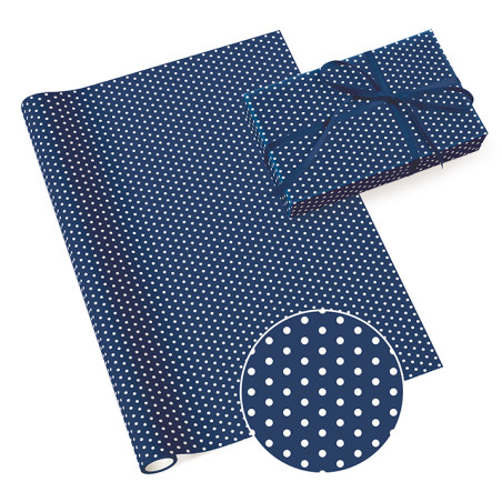 papier prezentowy KROPKI granat x1 szt / papier ozdobny do pakowania prezentów