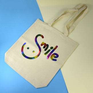 Torba bawełniana ecru 220g z nadrukiem Smile
