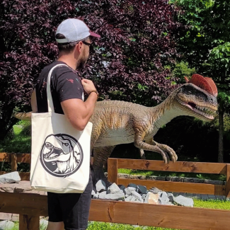 Torba bawełniana ECRU 220g z nadrukiem DINOZAUR