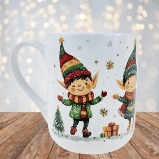 Kubek ceramiczny 330 ml świąteczny ELFY na prezent